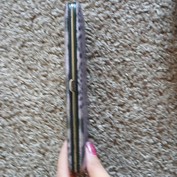 Purple multi animal print metallic wallet - Picture 3 of 17